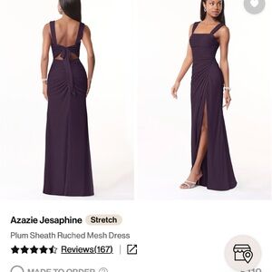 A2 Azazie Jesaphine Plum Sheath Dress